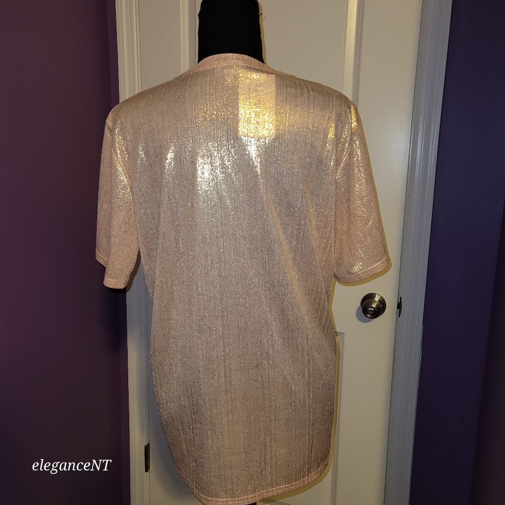 Day G Rose Gold Shimmer Blouse Sz: 2XL NWT - Picture 3 of 15